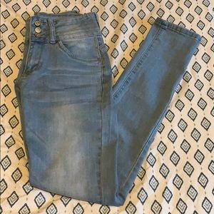 Light blue high waisted jeans